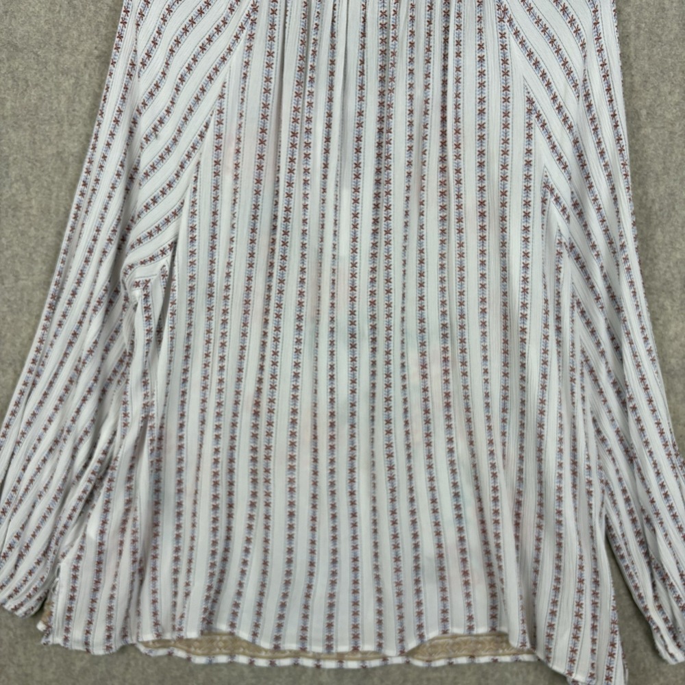 Savanna Jane 3X Blouse Floral Embroidered Boho Peasant Tassel Striped Read - Picture 8 of 12
